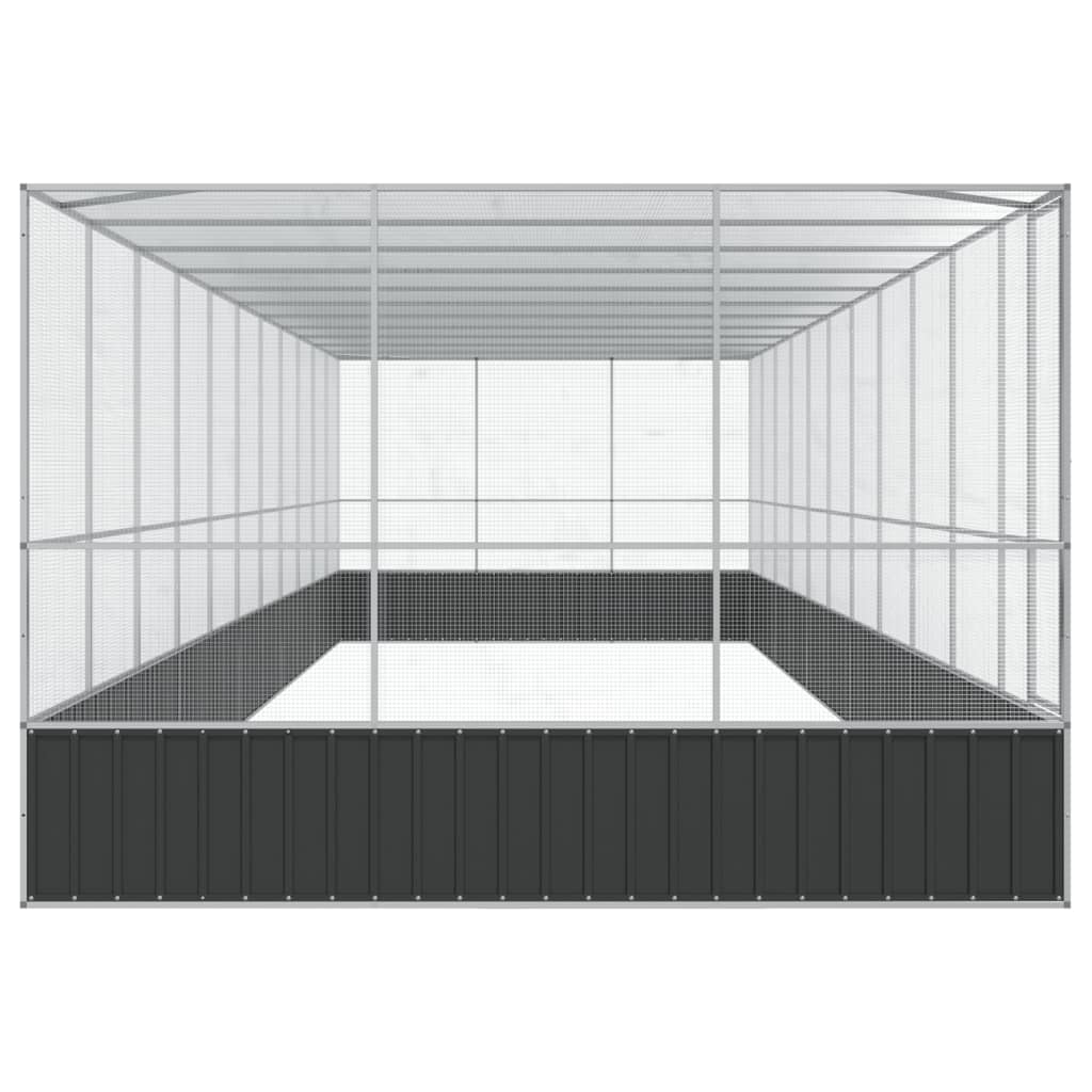 Voliere Silbern 210,5x107x212 cm Stahl