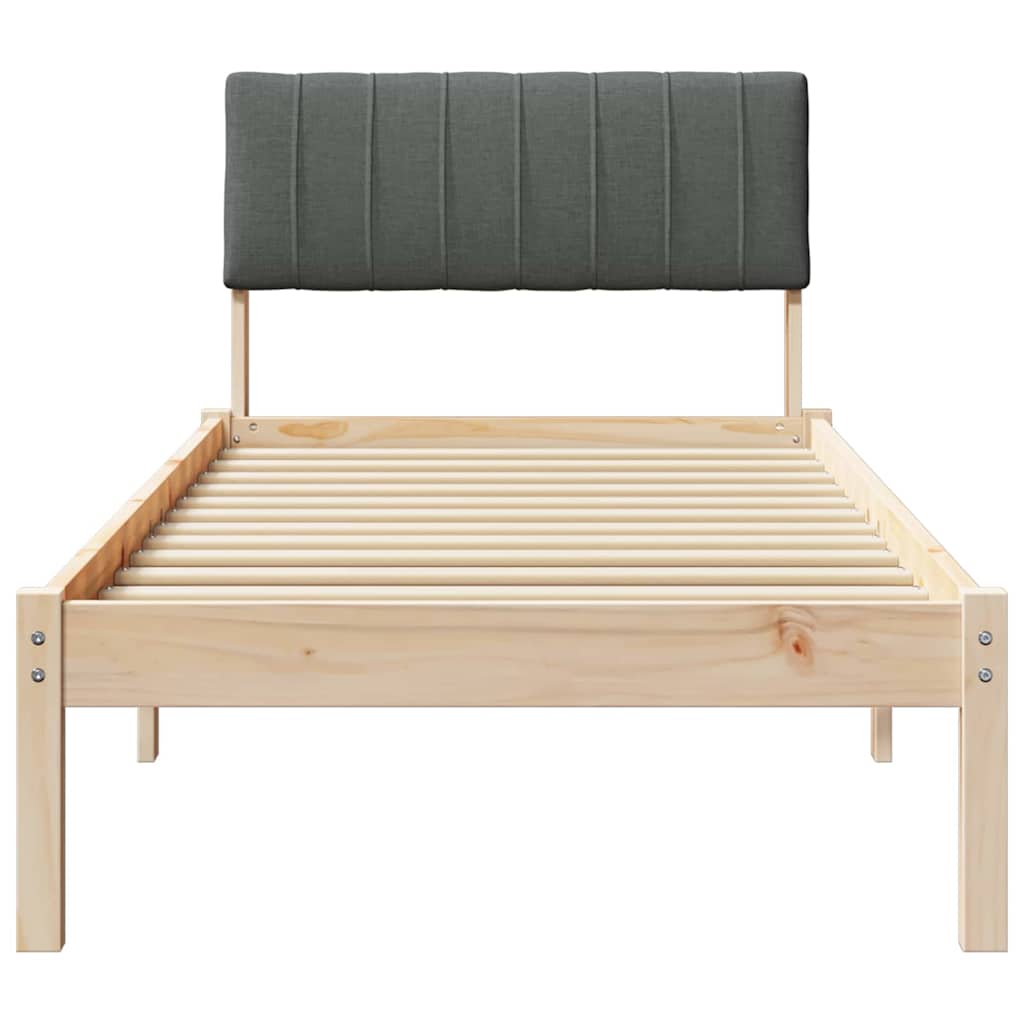 Bettgestell Braun und hellgrau 200 x 200 cm Massivholz Kiefer