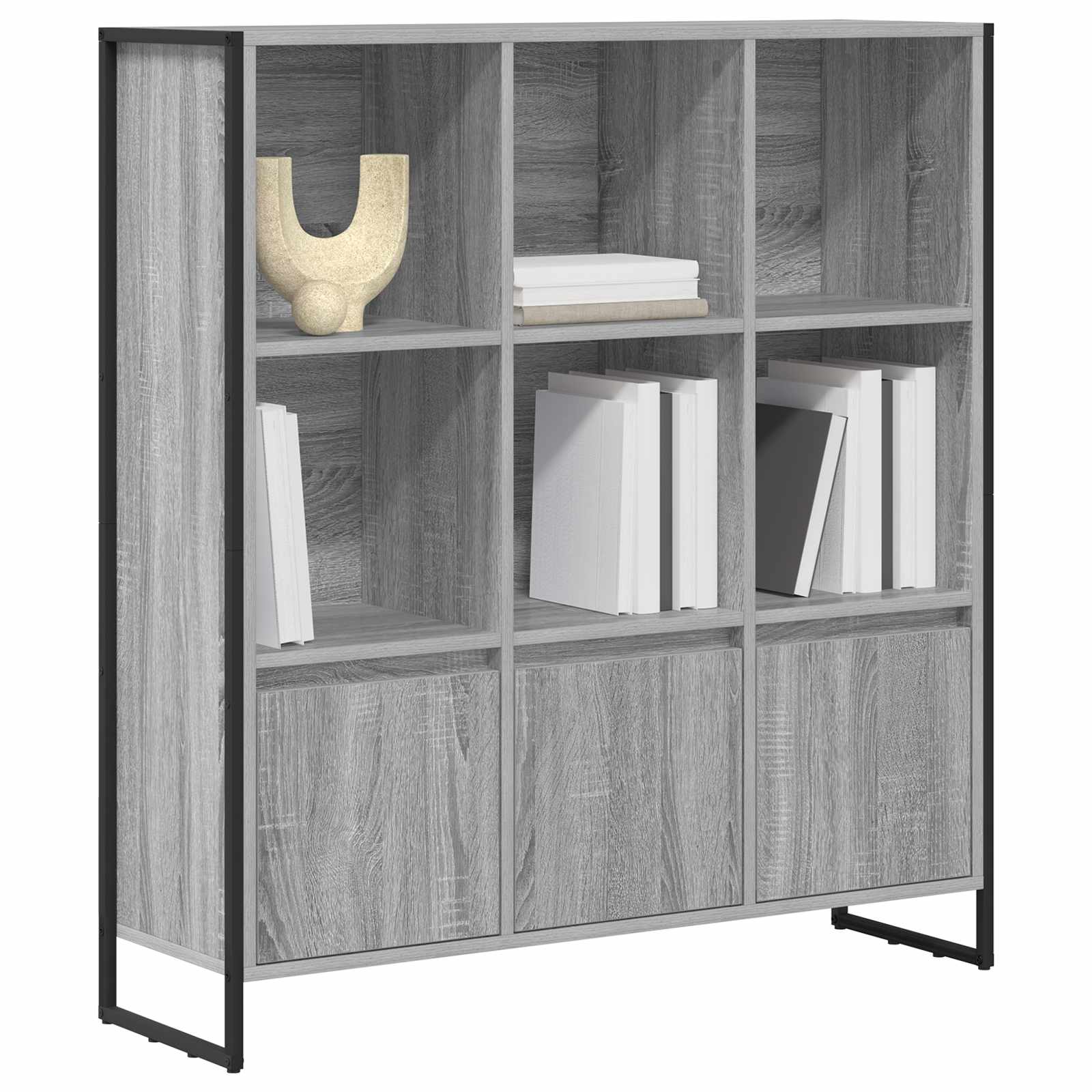 Bücherregal 2 pcs Schwarz Eichen-Optik 99,5 x 30 x 108 cm