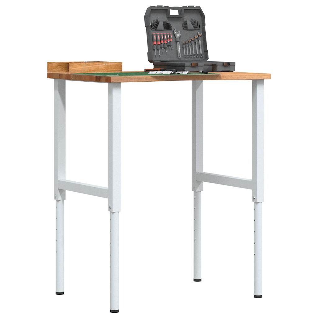 Werkbank 80x60x(71,5-98) cm Massivholz Eiche