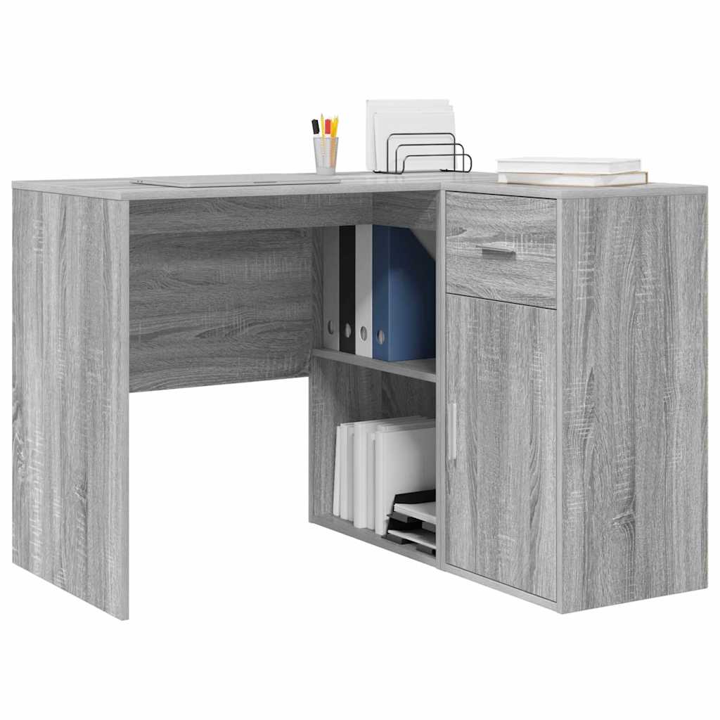 Eck-Schreibtisch Schwarz Eichen-Optik 102 x 88 x 75 cm