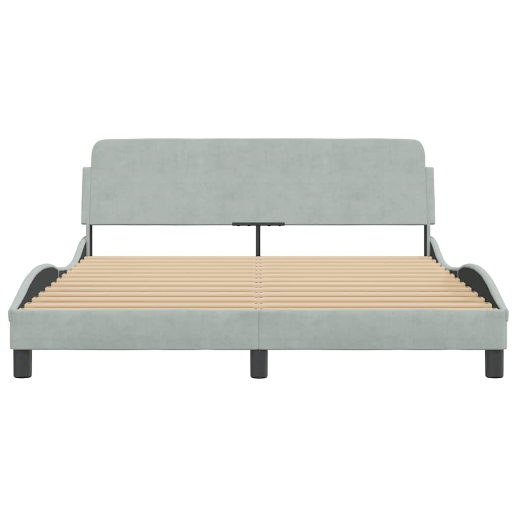 Bettgestell "Dover" Hellgrau 100x190 cm Samt
