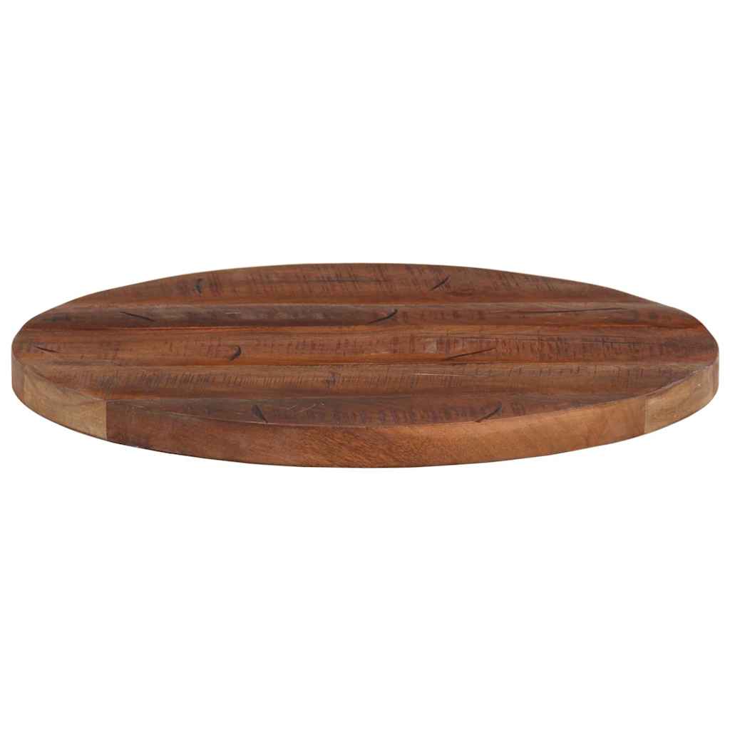 Tischplatte Ø 40x2,5 cm Rund Raues Massives Mangoholz