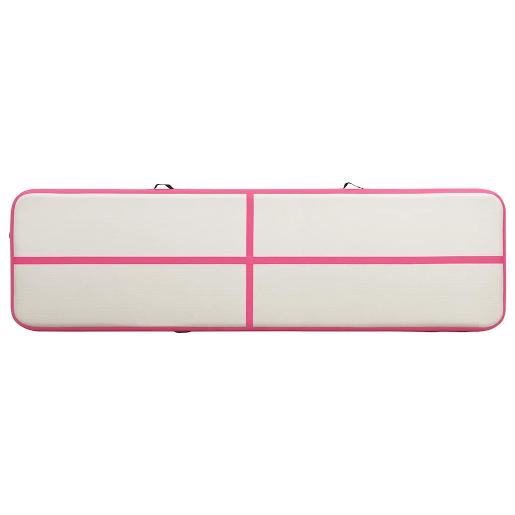 Aufblasbare Gymnastikmatte mit Pumpe 300×100×10 cm PVC Rosa
