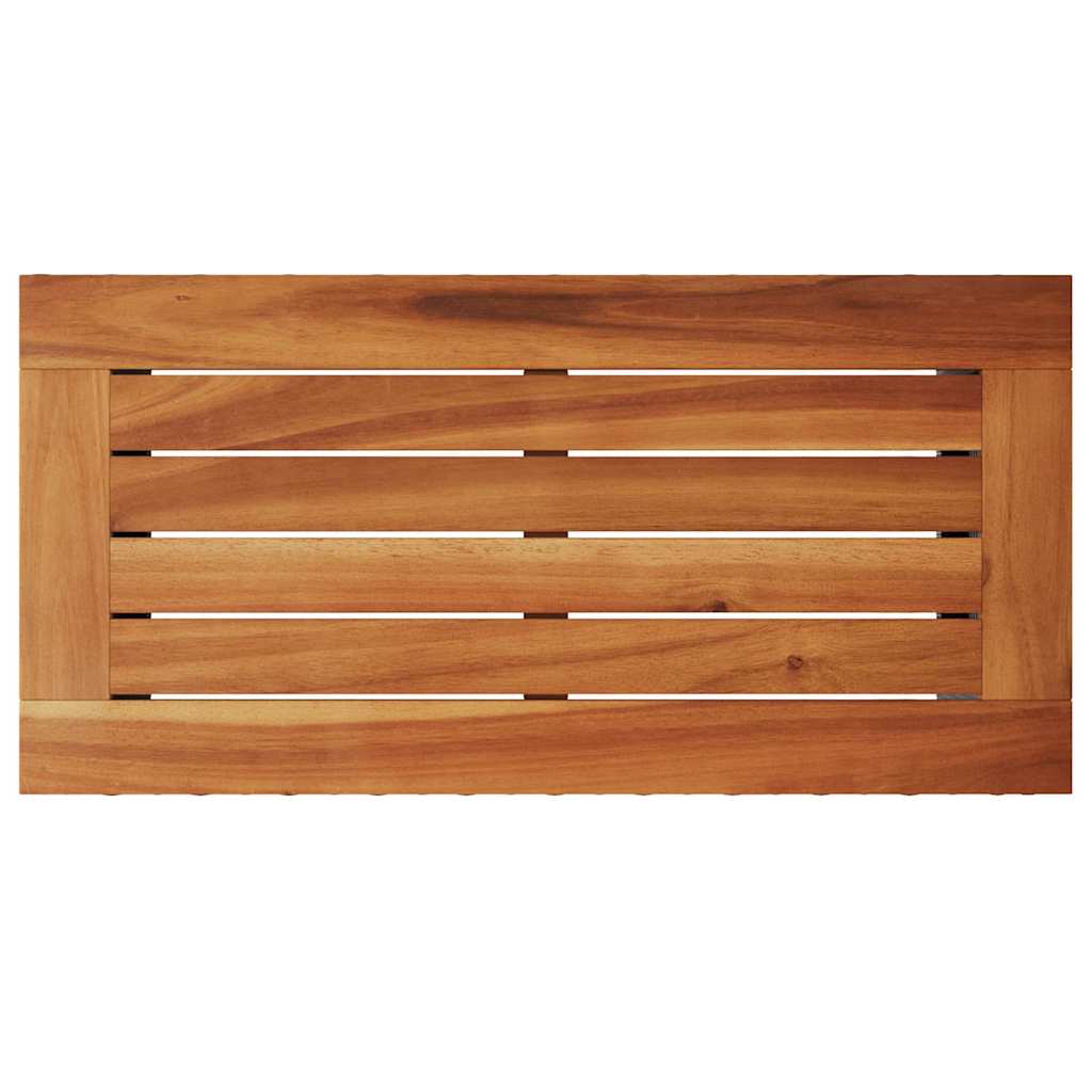 Garten-Beistelltisch mit Glasplatte Schwarz 58x27,5x55cm Rattan