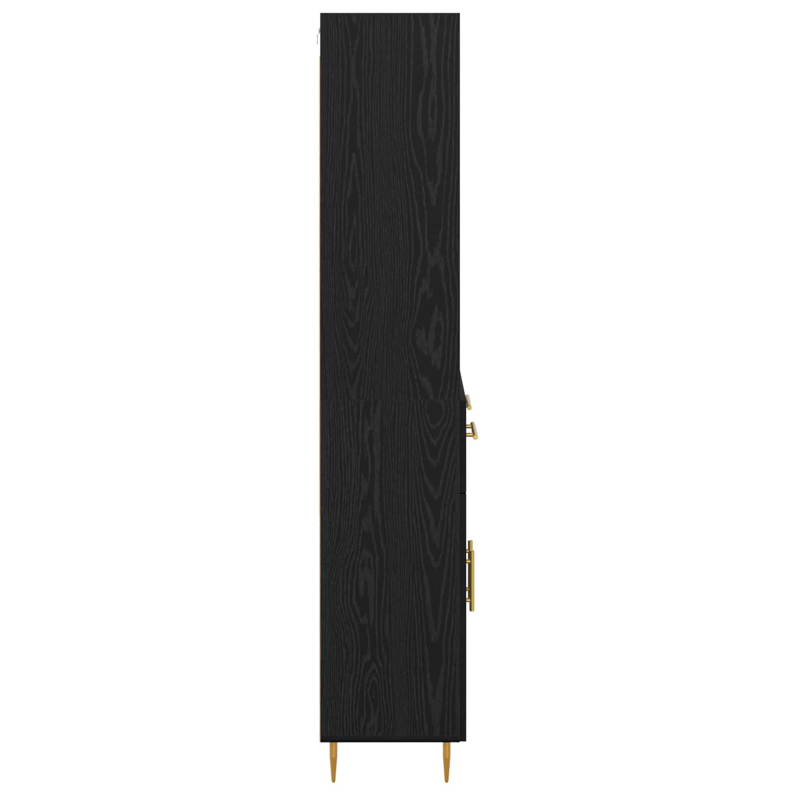 Highboard Hochglanz-Weiß 69,5x34x180 cm Holzwerkstoff