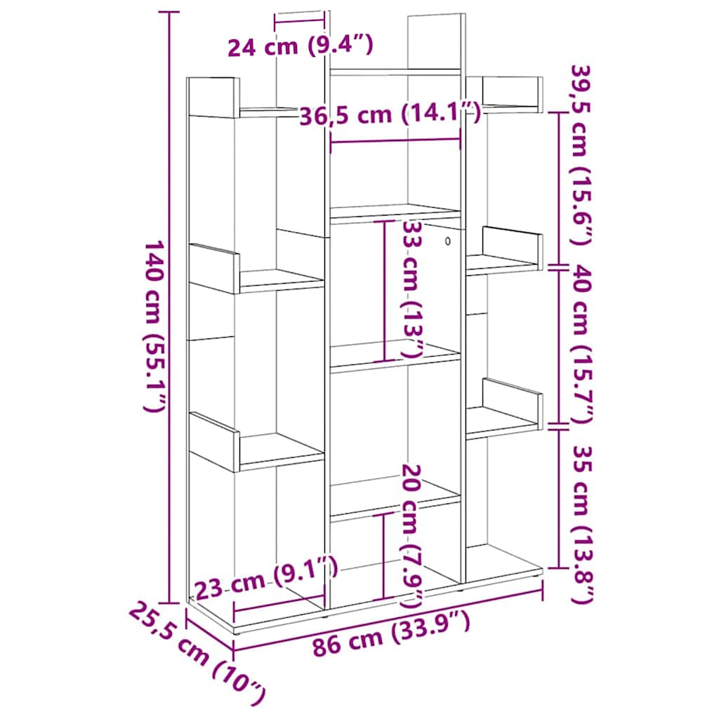 Bücherregal Weiß 86x25,5x140 cm Holzwerkstoff
