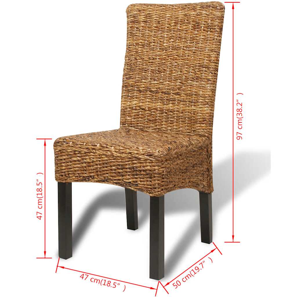 Esszimmerstühle 2 Stk. Abaca und Mango Massivholz