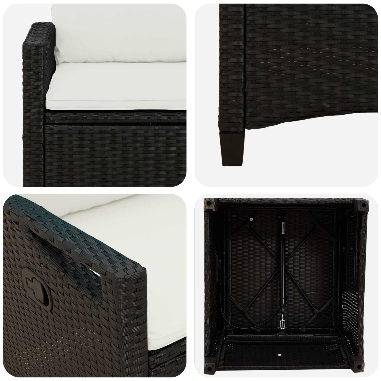 Gartenstuhl 2 pcs Schwarz 56 x 64 x 94 cm Stahl und Polyester