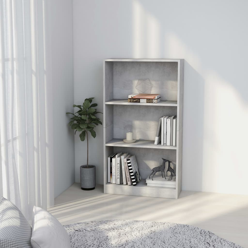 Bücherregal 3 Fächer Weiß 40x24x109 cm Holzwerkstoff