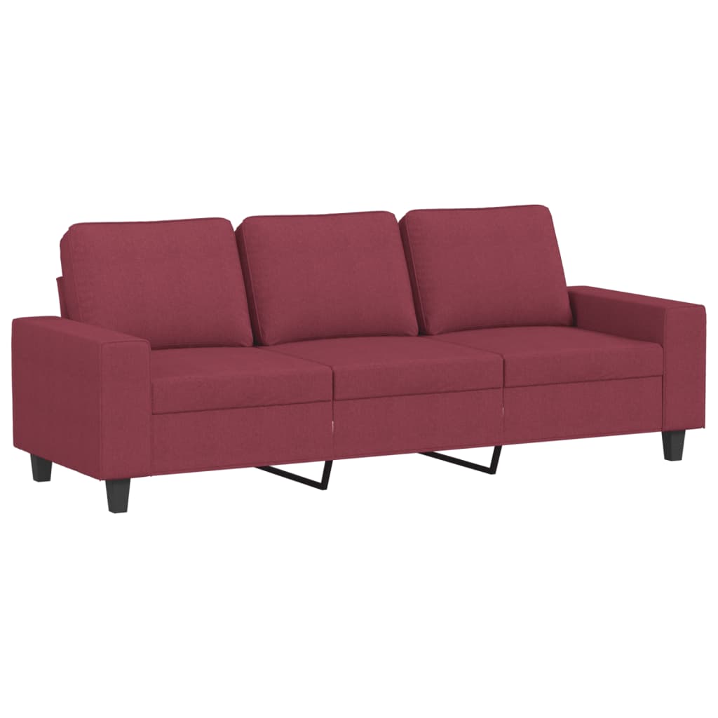 3-Sitzer-Sofa mit Hocker Hellgrau 180 cm Stoff