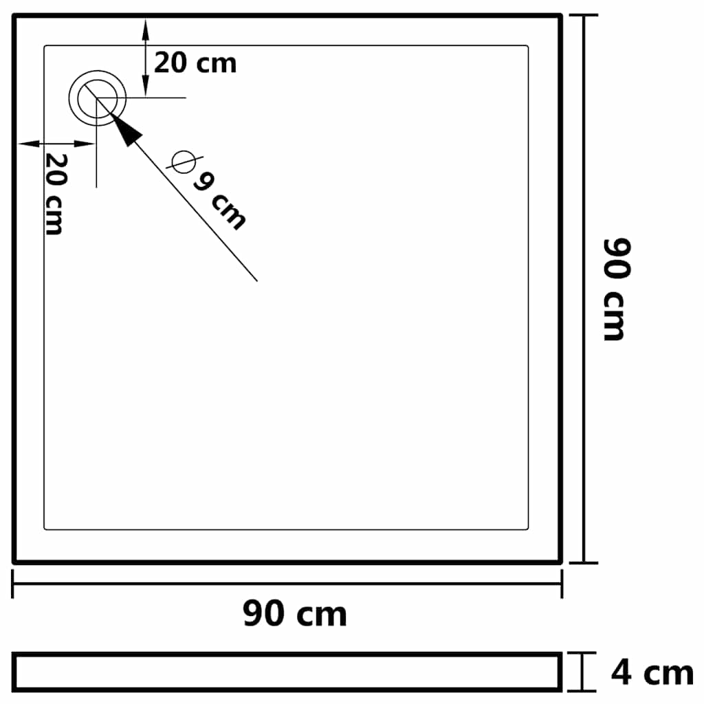 Duschtasse ABS Rechteckig 70x90 cm