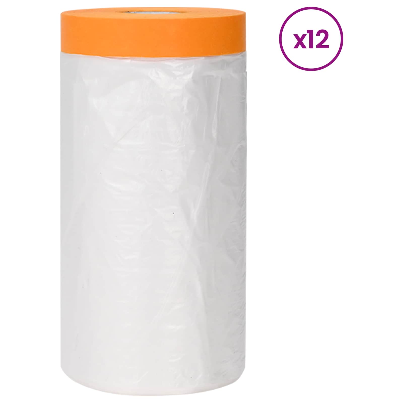 Staubschutzfolie mit Klebeband 6 pcs Transparent 30 x 3300 cm