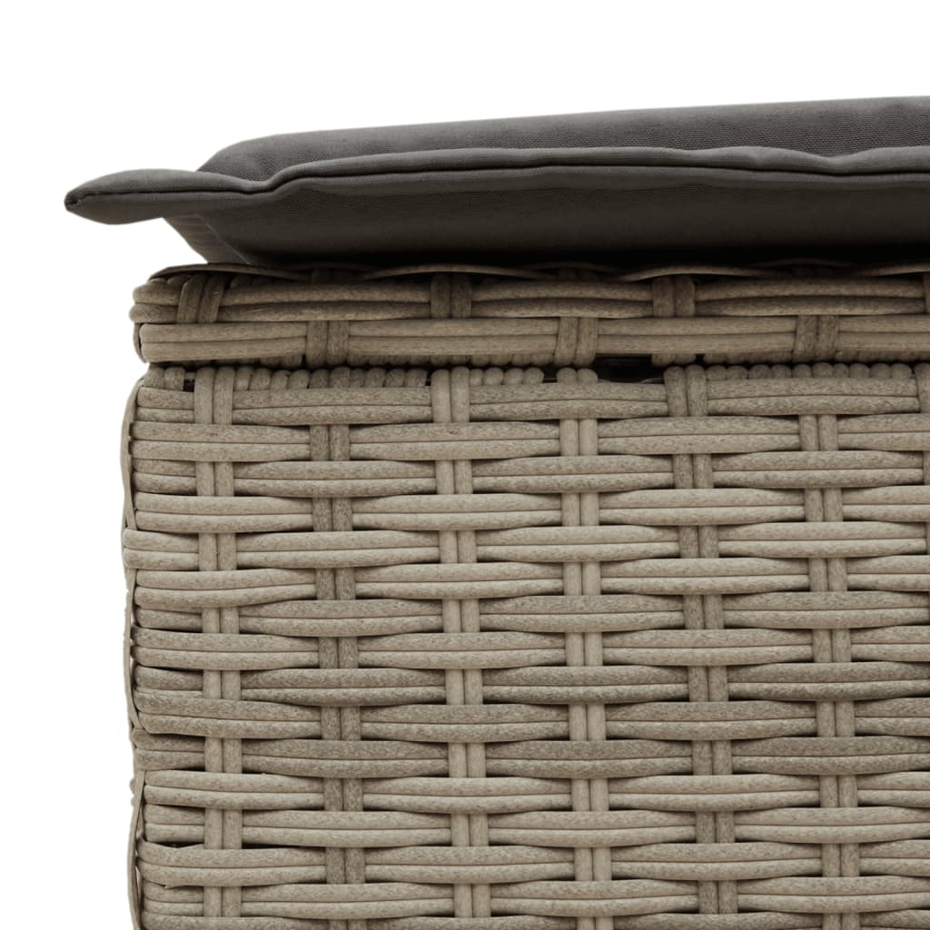 Doppel-Sonnenliege mit Kissen Schwarz Poly Rattan