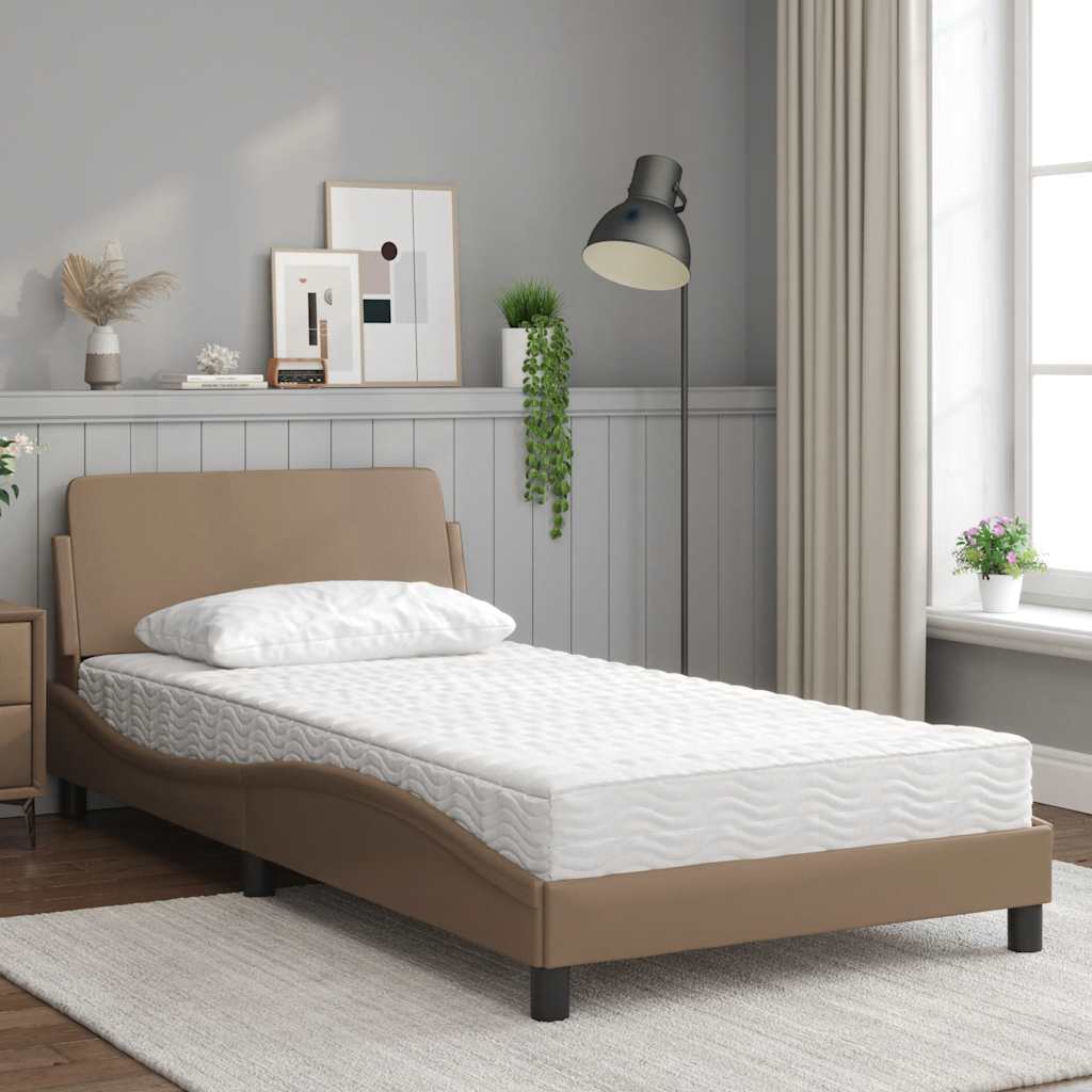 Bett mit Matratze "Dover" Schwarz 80x200 cm Kunstleder
