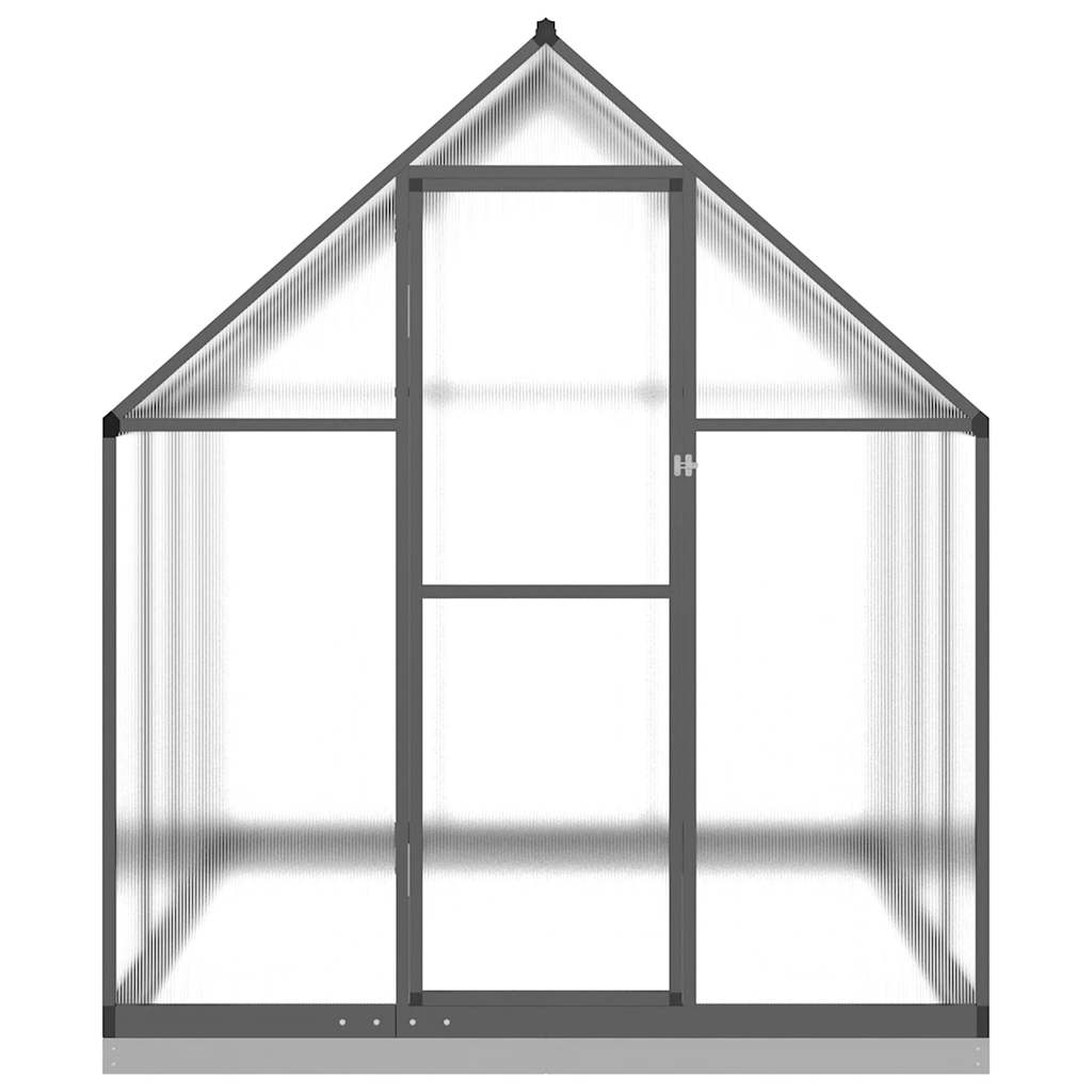 Gewächshaus mit Fundamentrahmen Silber 334x169x202cm Aluminimum