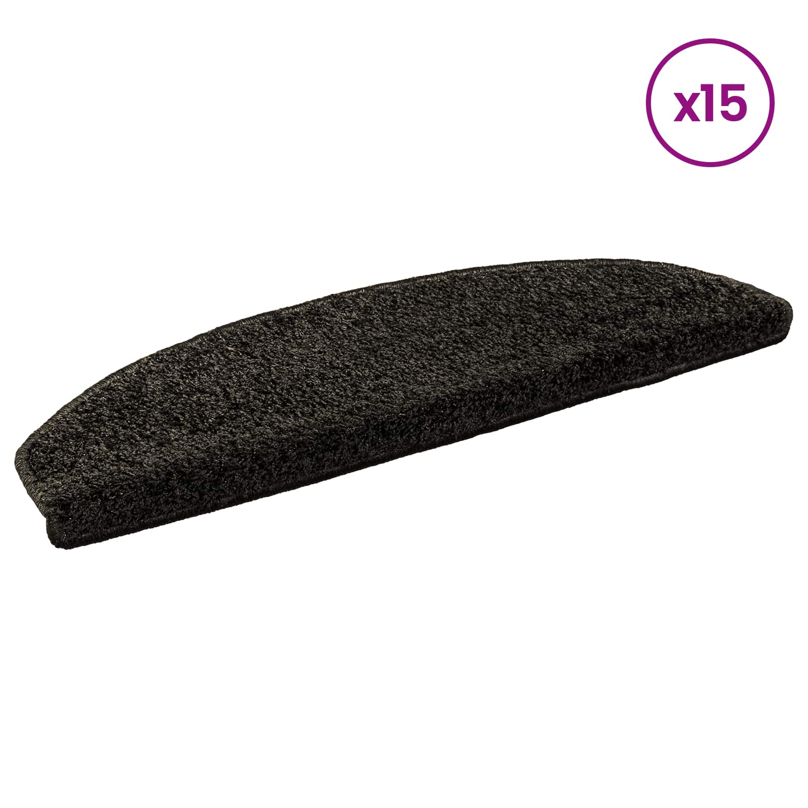 Stufenmatten 15 Stk. 56x17x3 cm Grau Halbrund