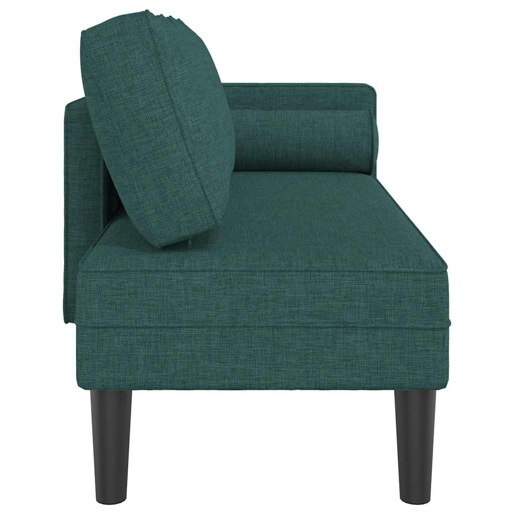 Chaiselongue mit Kissen Hellgrau Stoff
