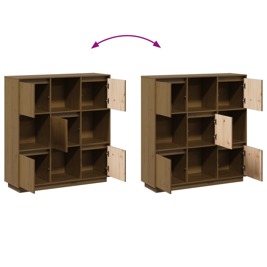 Highboard 110,5x35x117 cm Massivholz Kiefer
