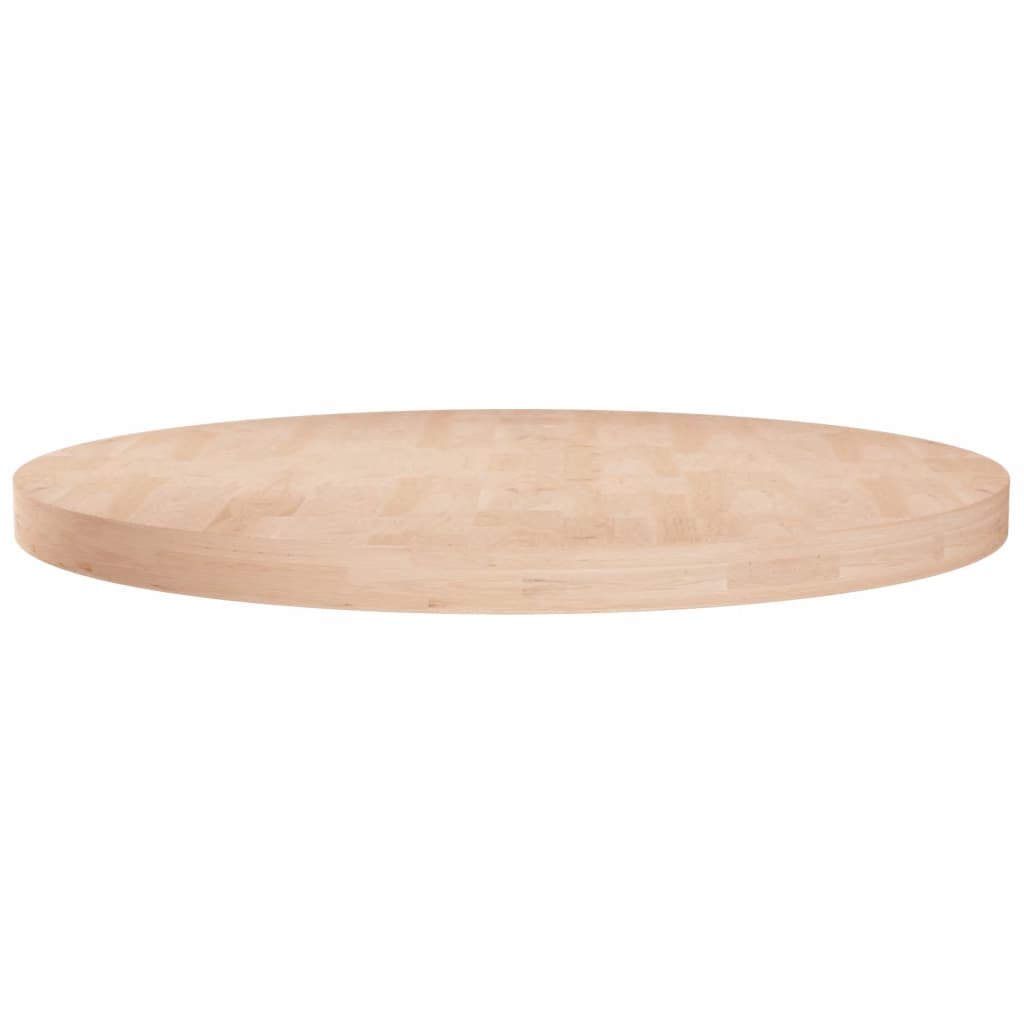 Runde Tischplatte Ø30x1,5 cm Unbehandeltes Massivholz Eiche