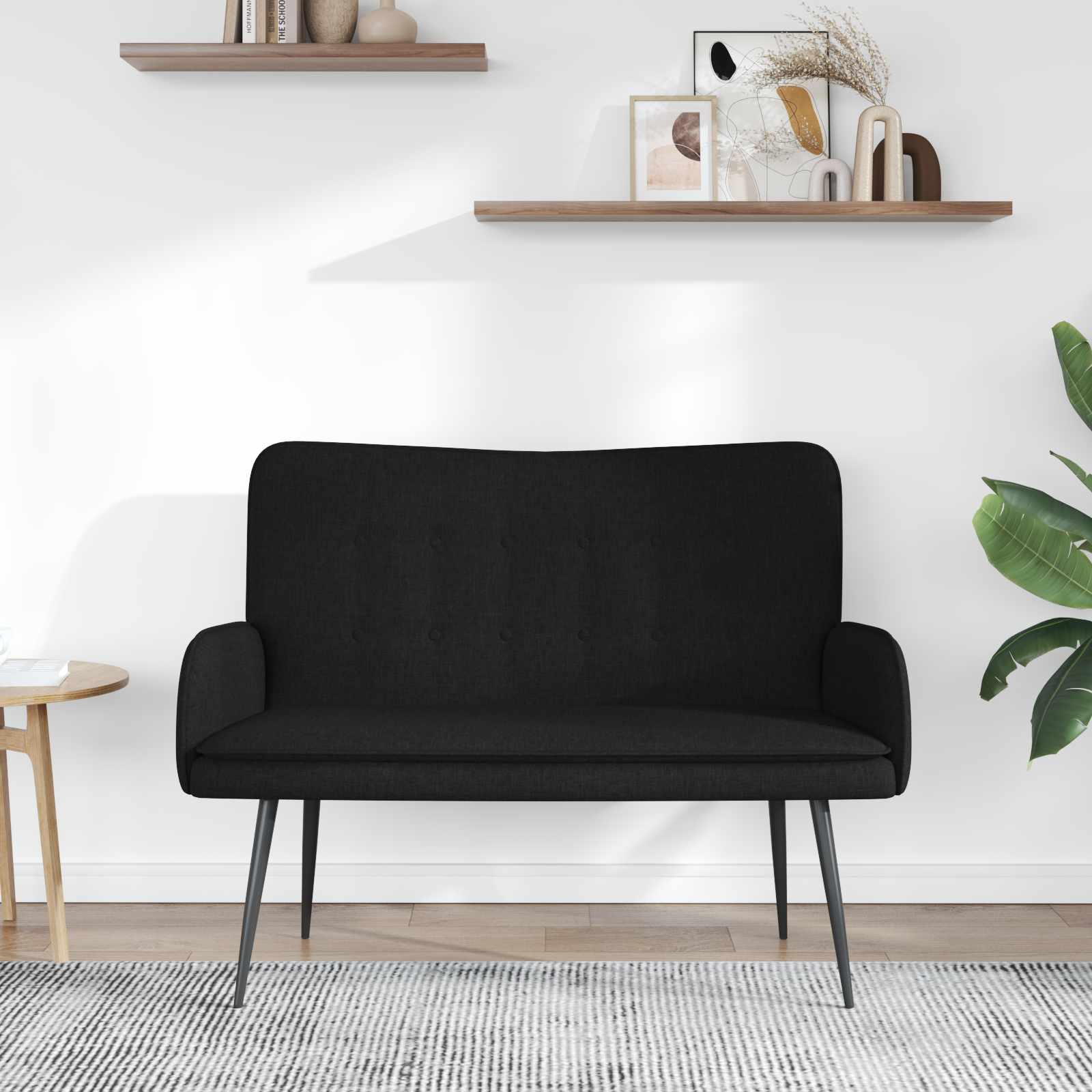2-Sitzer Sofa Hellgrau 115 x 61 x 87 cm Stoff