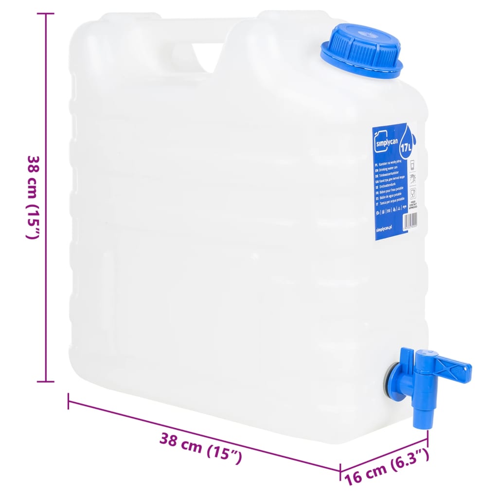 Wasserbehälter mit Hahn Transparent 10 L Kunststoff
