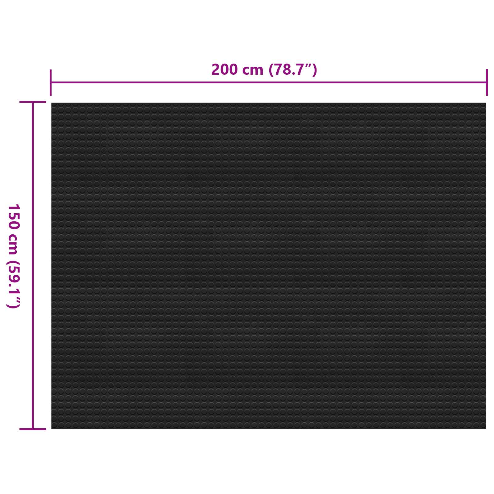Bodenbelag Schwarz 1 x 2 m Gummi