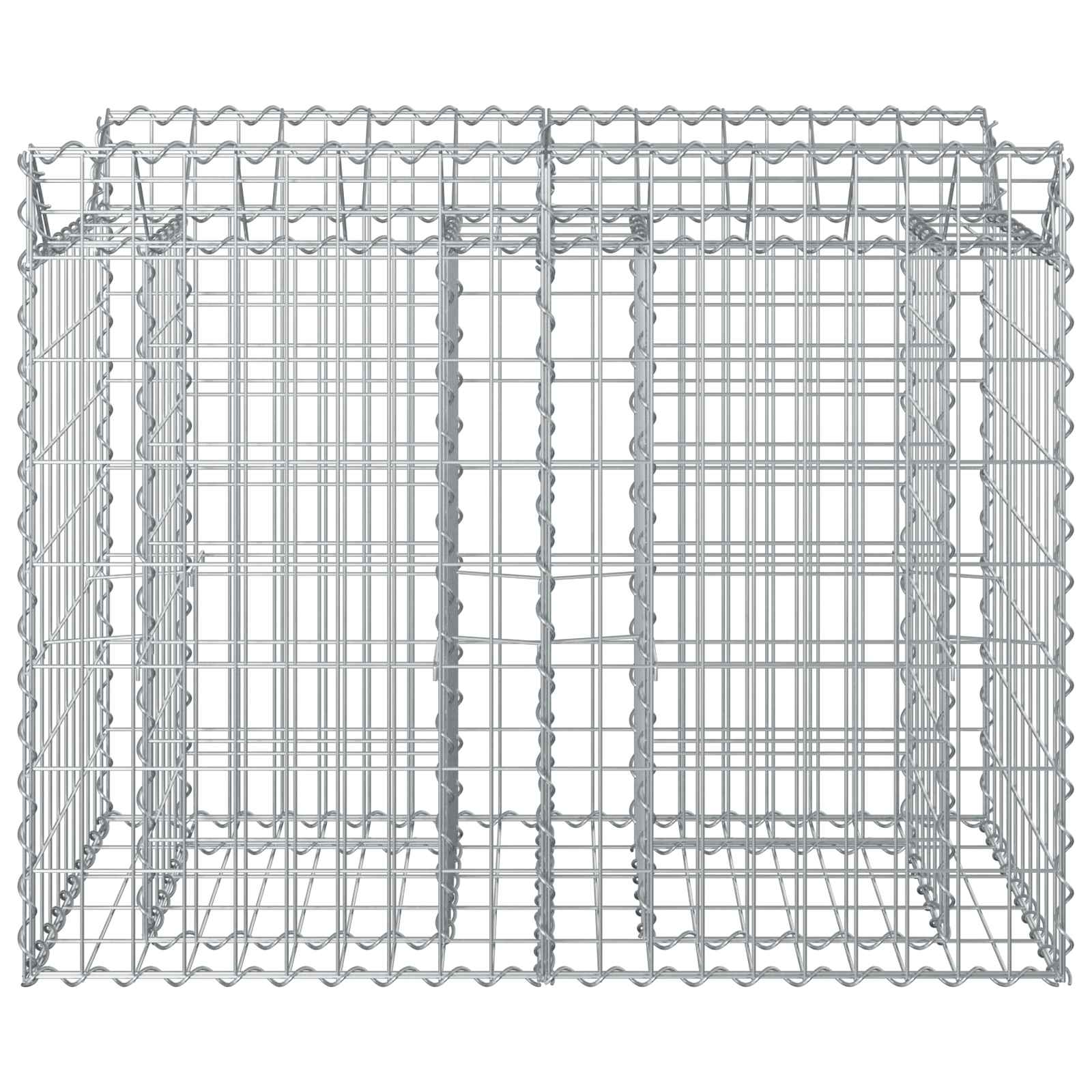 Gabionen-Hochbeet 2 pcs Silber