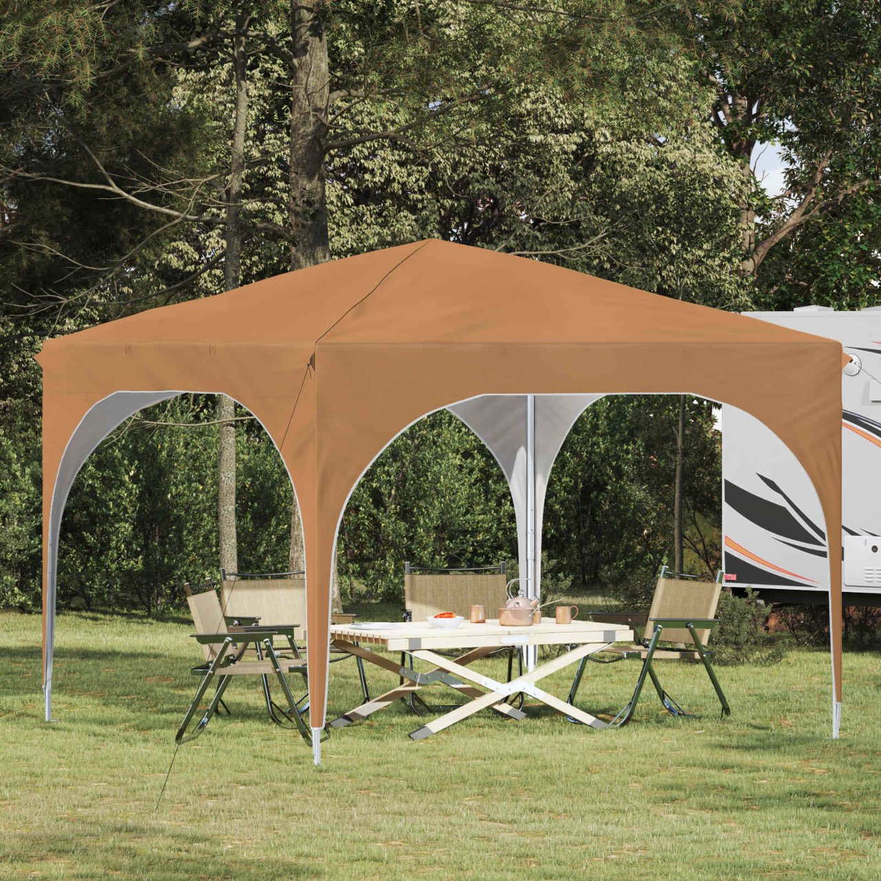 Pop-up Partyzelt 290 x 290 x 245 cm Creme
