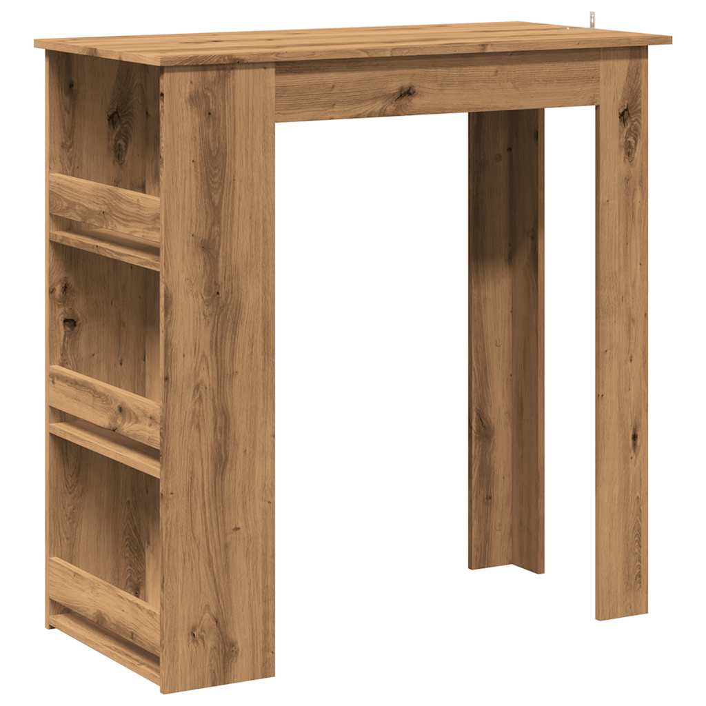 Bartisch mit Ablagefläche Weiß 102x50x103,5 cm Holzwerkstoff