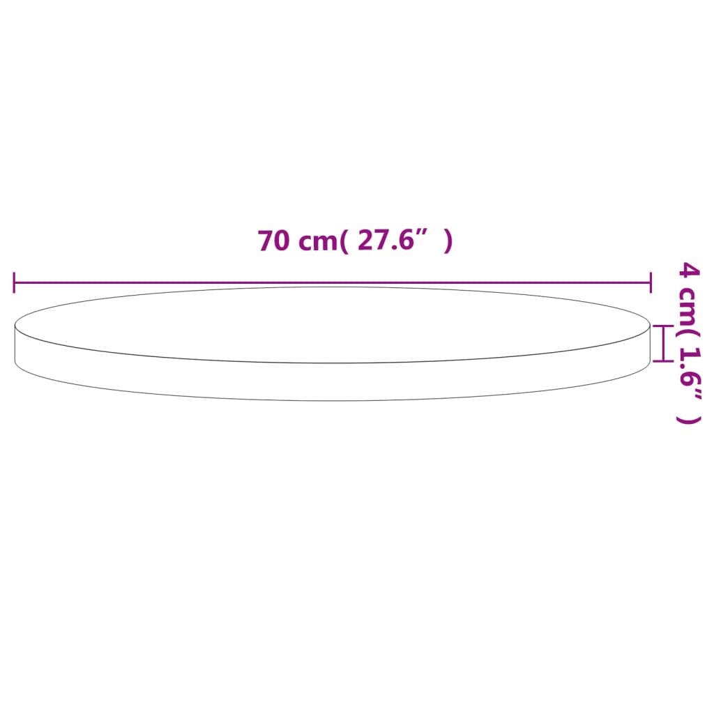 Tischplatte Ø30x1,5 cm Rund Massivholz Buche