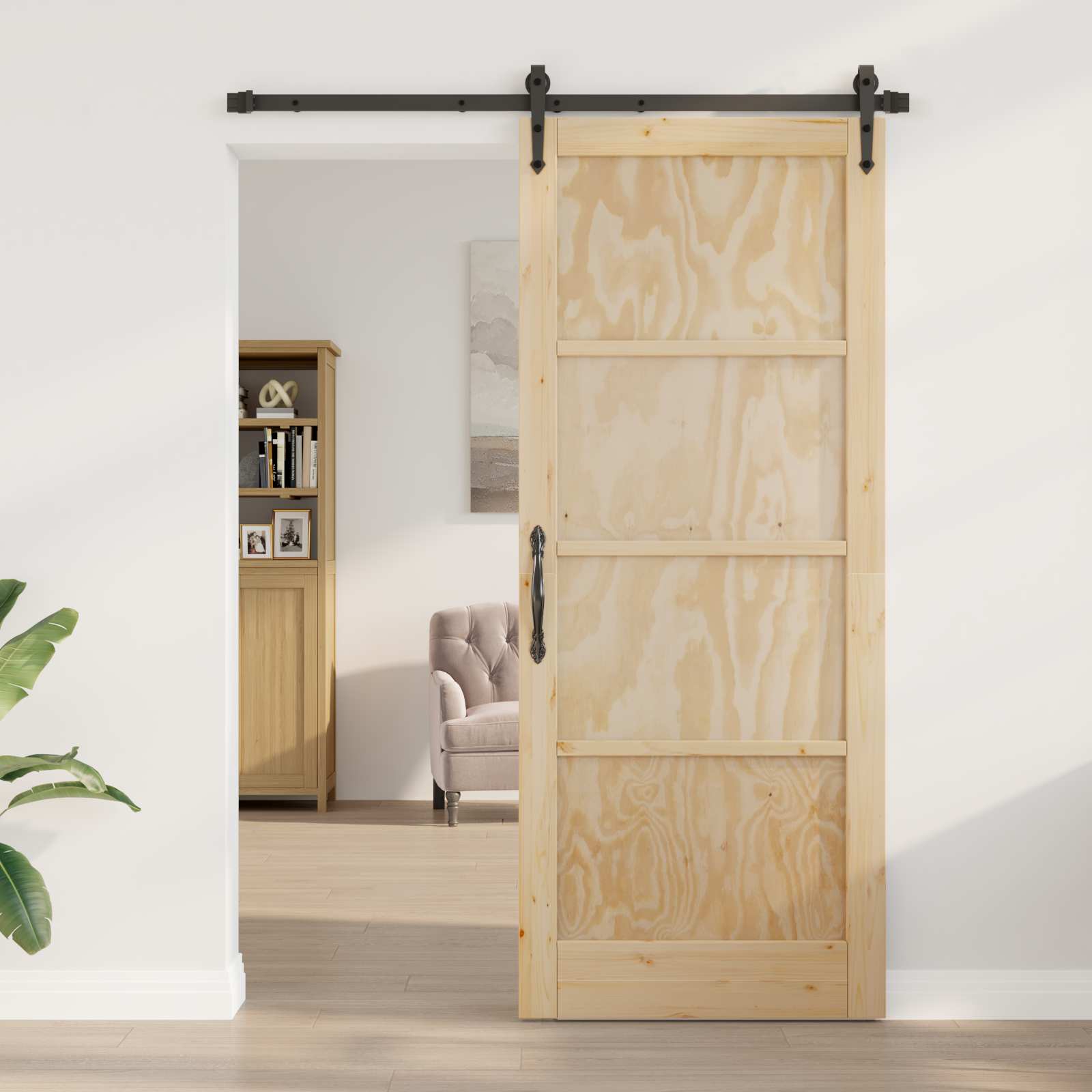 Schiebetür ORKDAL Natur 61 x 198,5 cm Massives Kiefernholz