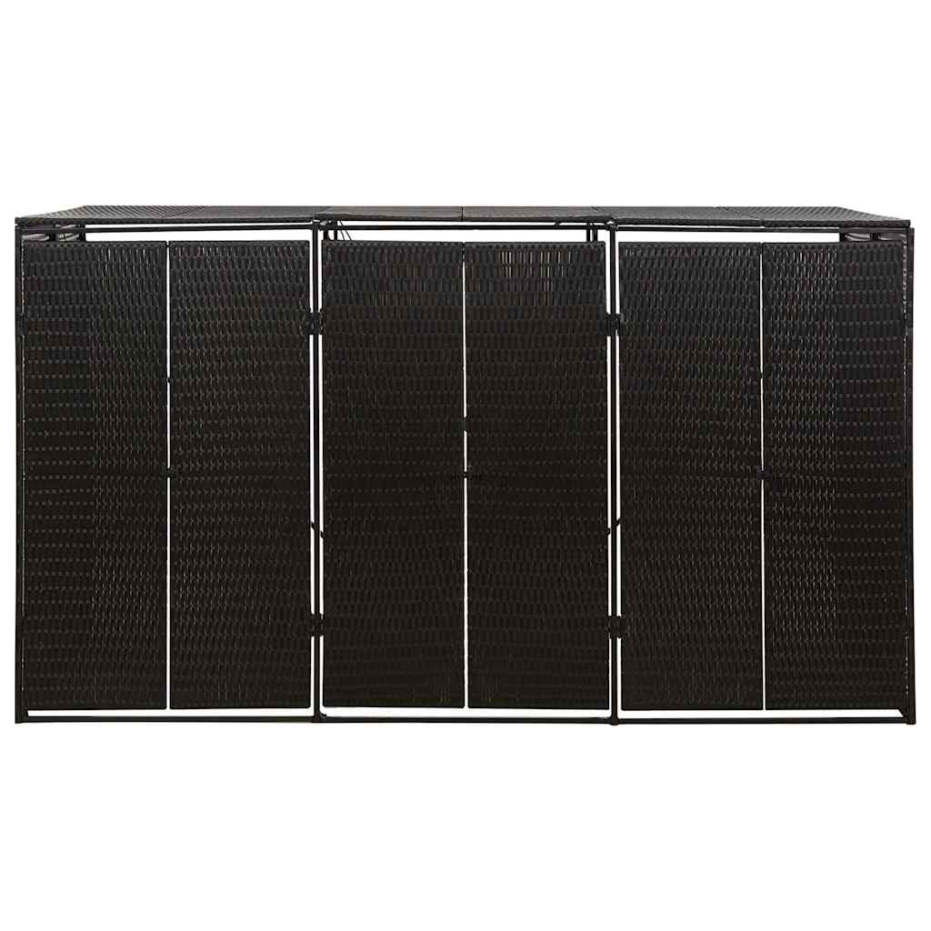 Mülltonnenbox für 1 Tonne Schwarz 70x80x117 cm Poly Rattan