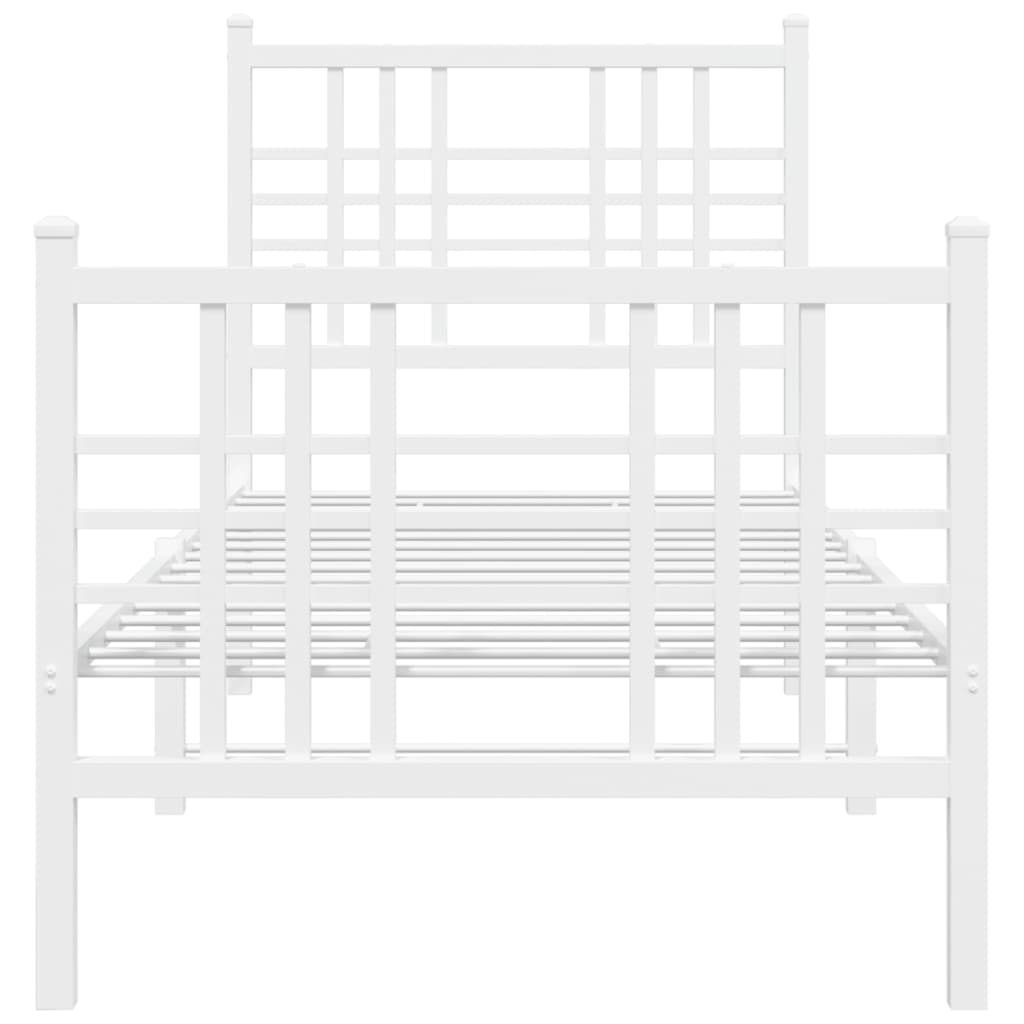 Bettgestell mit Kopf- und Fußteil Metall Schwarz 90x200 cm