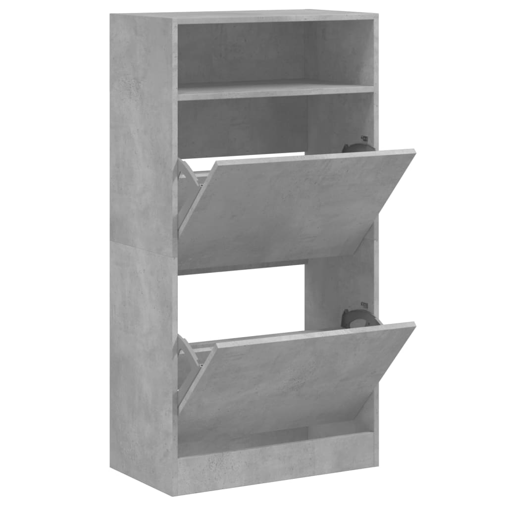 Schuhschrank mit 2 Klappen Weiß 80x34x116 cm