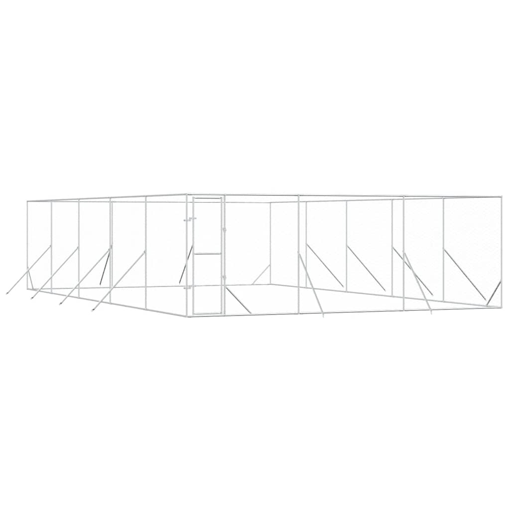 Outdoor-Hundezwinger Silbern 2x2x2 m Verzinkter Stahl