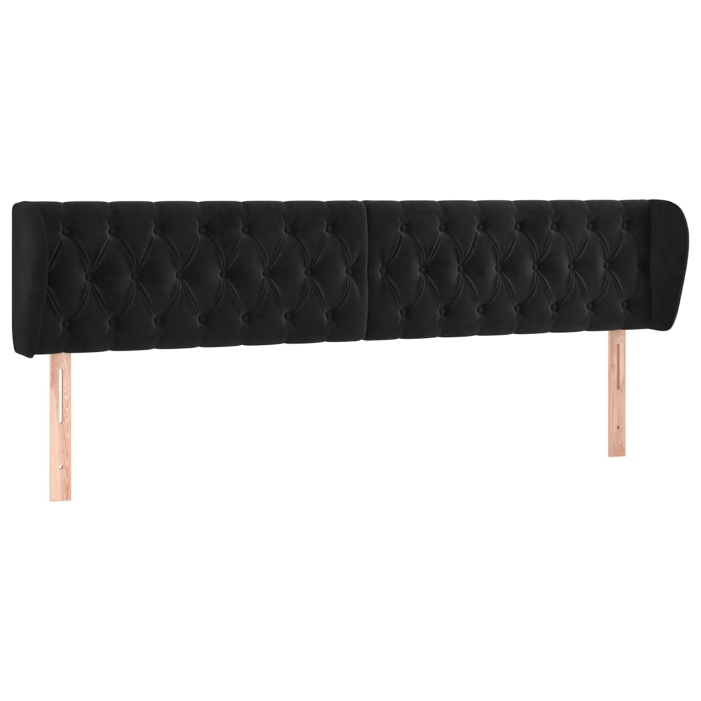 Kopfteil mit Ohren Dunkelblau 93x23x78/88 cm Samt