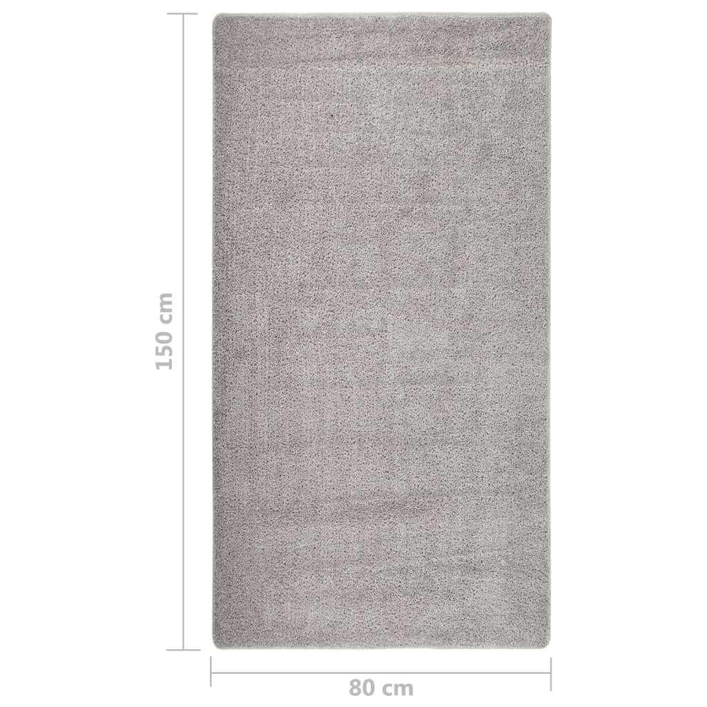 Anti-Rutsch Shaggy Teppich Dunkelgrau 200 x 200 cm PP