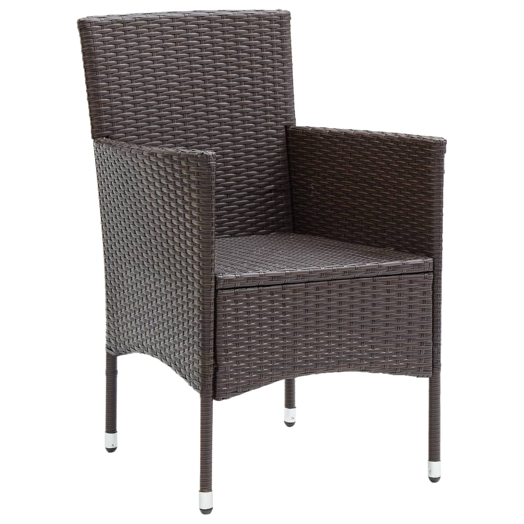 Garten-Essstühle 2 Stk. Poly Rattan Beige