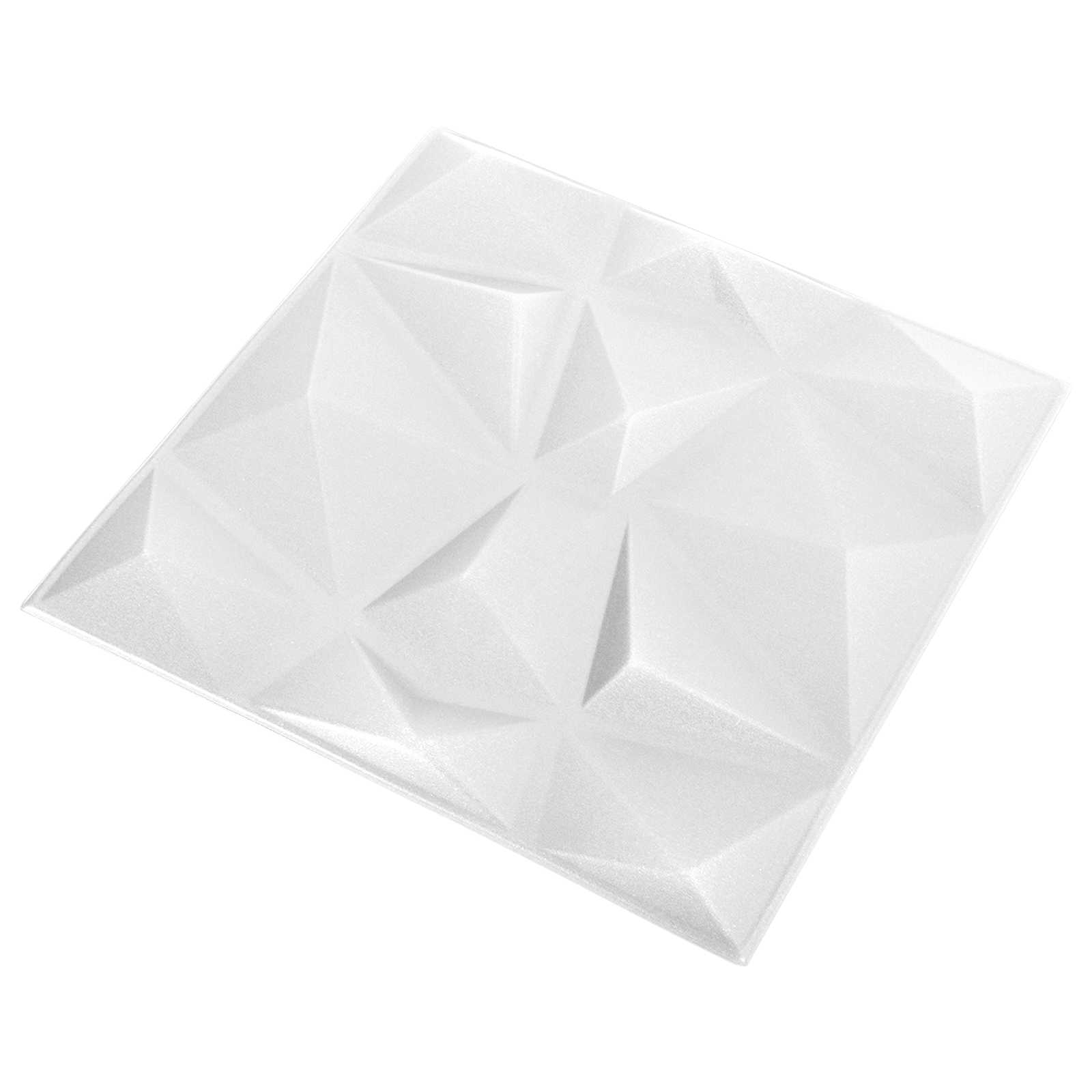 Wandpaneele 12 pcs Diamant Weiß 50 x 50 cm XPS Schaum