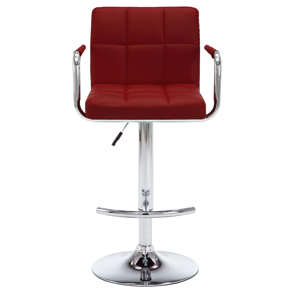 Barhocker 2 Stk. Rot Kunstleder