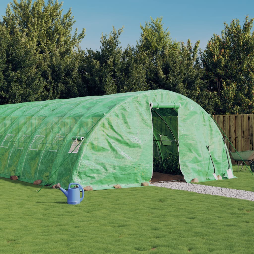 Gewächshaus mit Stahlrahmen Weiß 40 m² 8x5x2,3 m