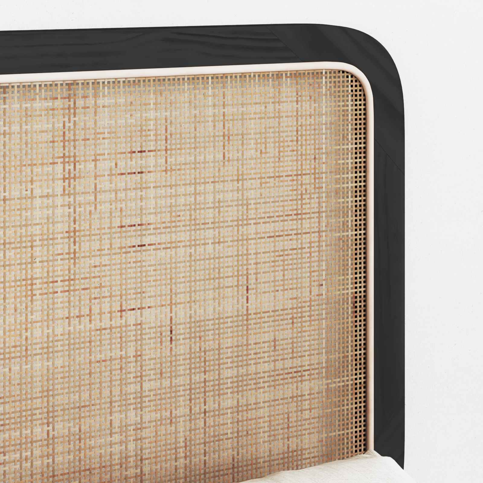 Kopfteil mit Kopfteil Schwarz 100 x 55 x 3 cm Rattan