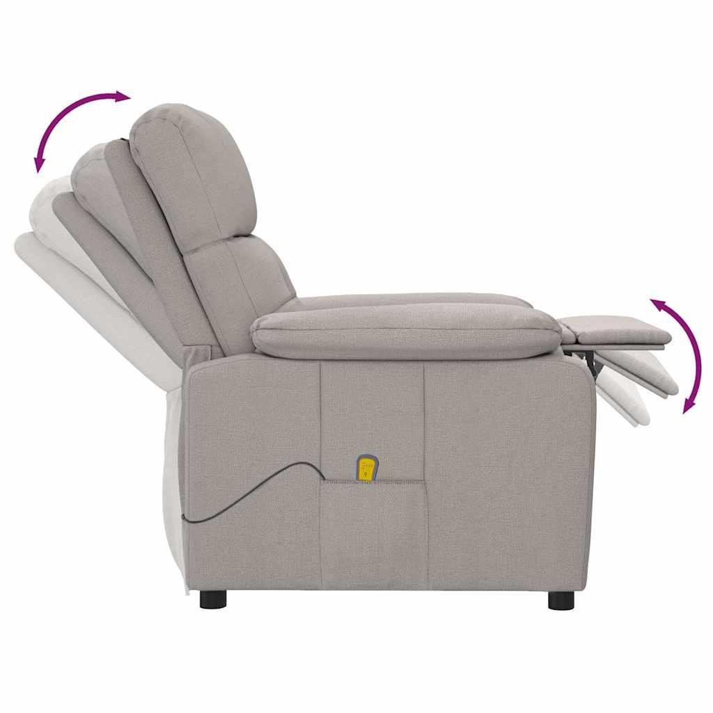 Massagesessel Hellgrau Stoff