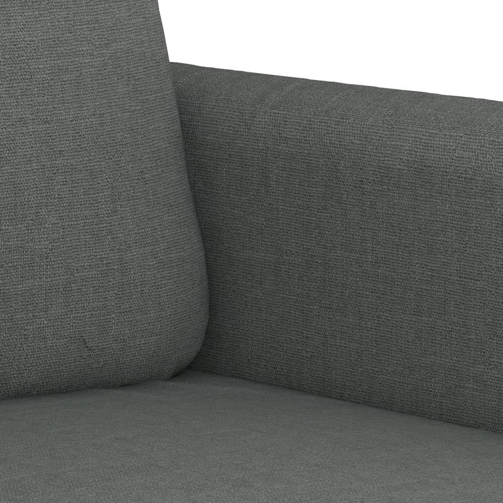 3-tlg. Sofagarnitur mit Kissen Braun Stoff