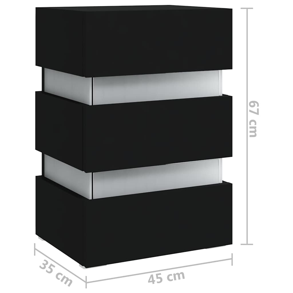 LED-Nachttisch Weiß 45x35x67 cm Holzwerkstoff