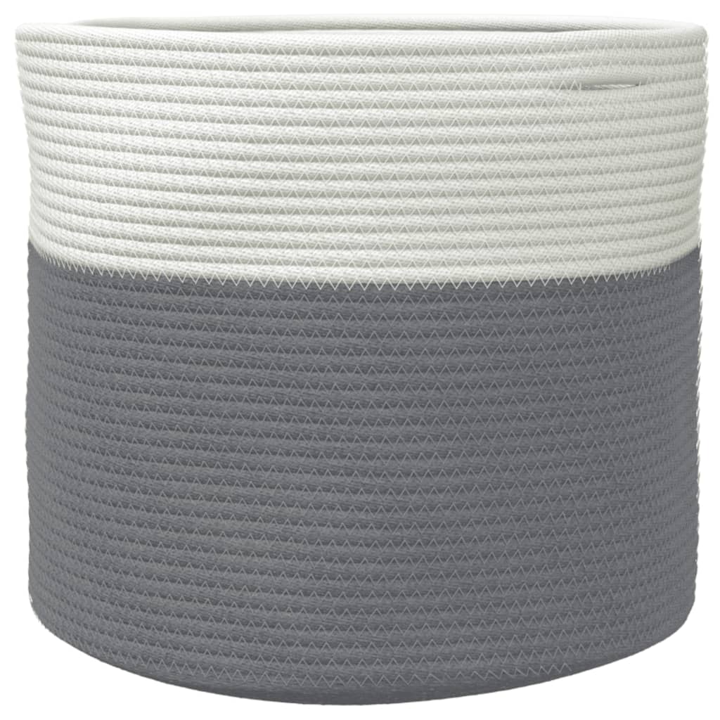 Aufbewahrungskörbe 2 Stk. Grau und Weiß Ø28x28 cm Baumwolle