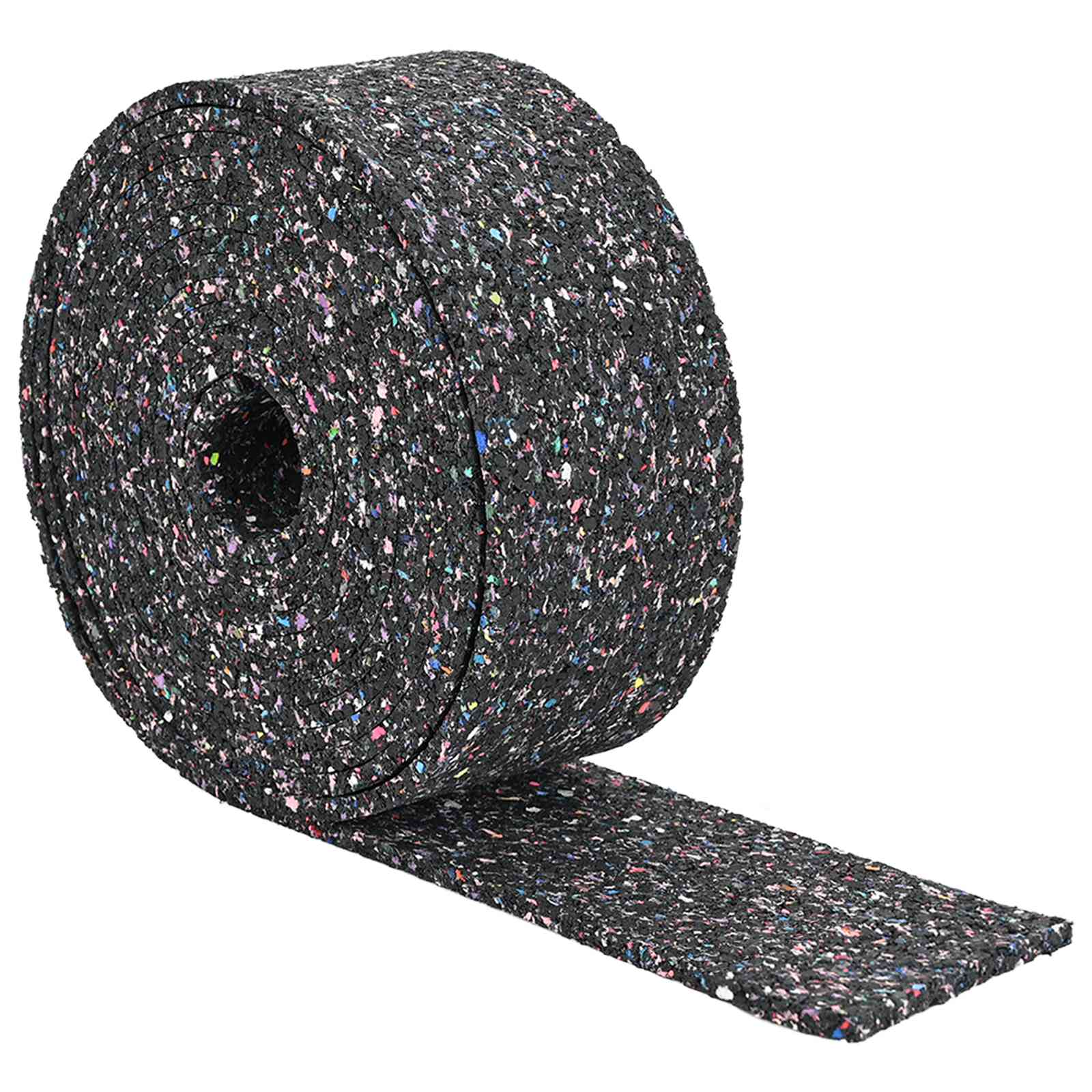 Gummi-Granulat-Rolle Schwarz 200 x 5 x 0,3 cm Gummi