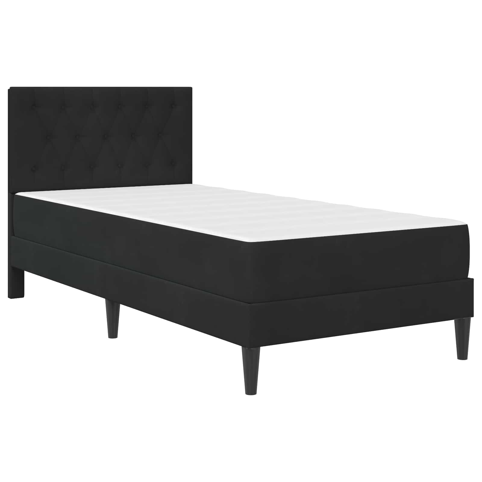Bettgestell mit Matratze mit Kopfteil Hellgrau 80 x 200 cm Samt