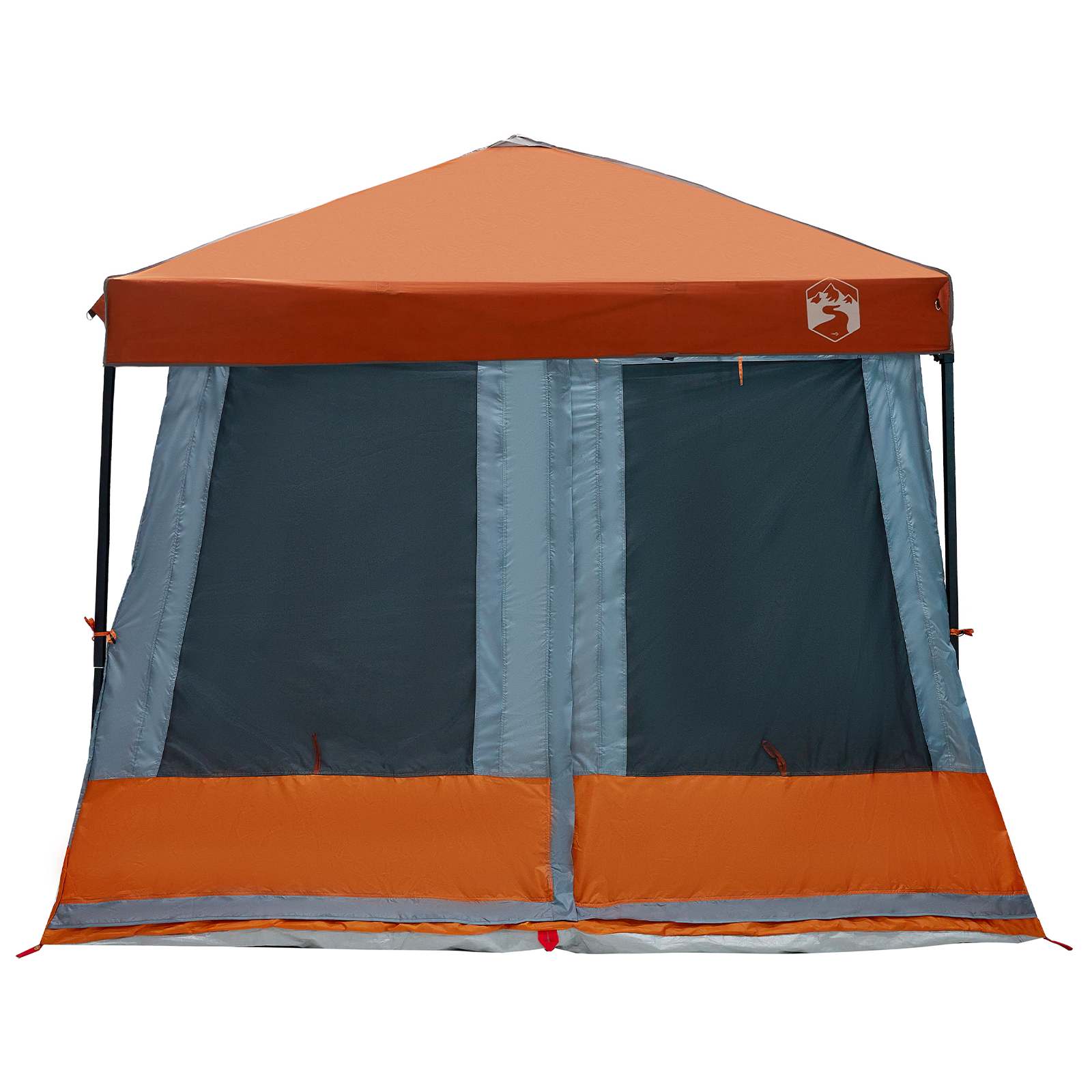 Camping-Zelt-Set mit Dach 2 pcs Blau Taffeta und Stoff